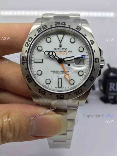 Swiss Replica Rolex Explorer II 42mm White Face Noob Factory 2836